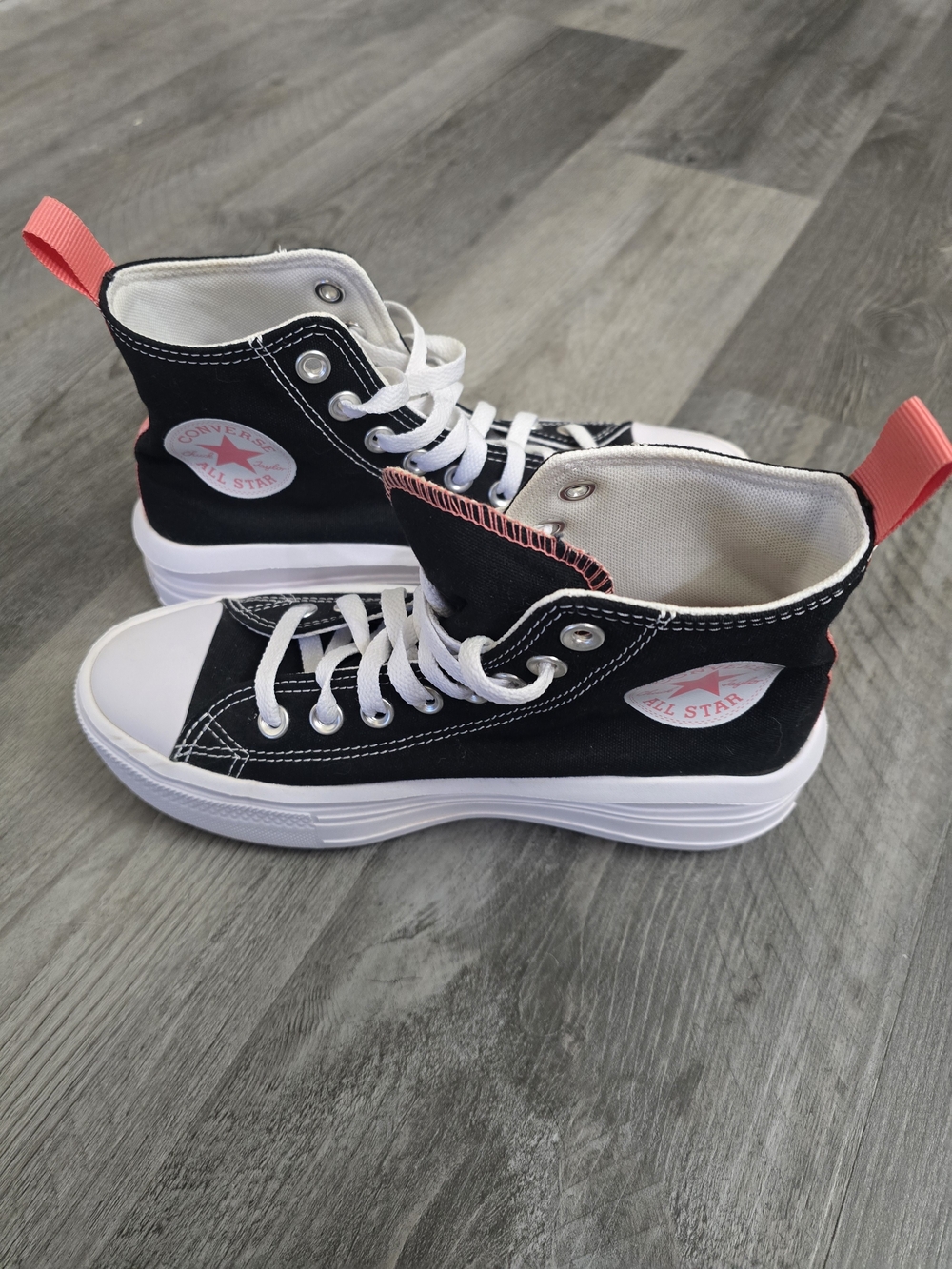Converse Women Chuck Taylor All Star High Top Sneakers - Black with Pink Accents